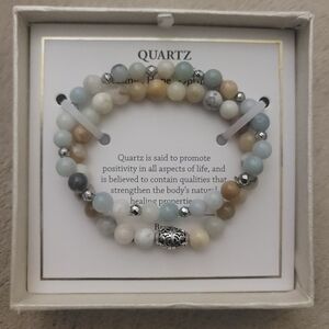 Shivam Healing▪︎ Hope▪︎ Optimism Quartz Beaded Bracelet with Silver Details